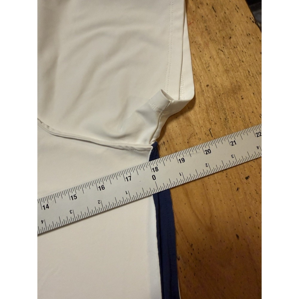 MacArthur• Peter Millar Women's Med Polo Shirt White Blue Zip UPF 50+ Golf Sport - Picture 7 of 10